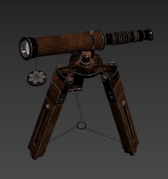 antique telescope 02 3D model_25