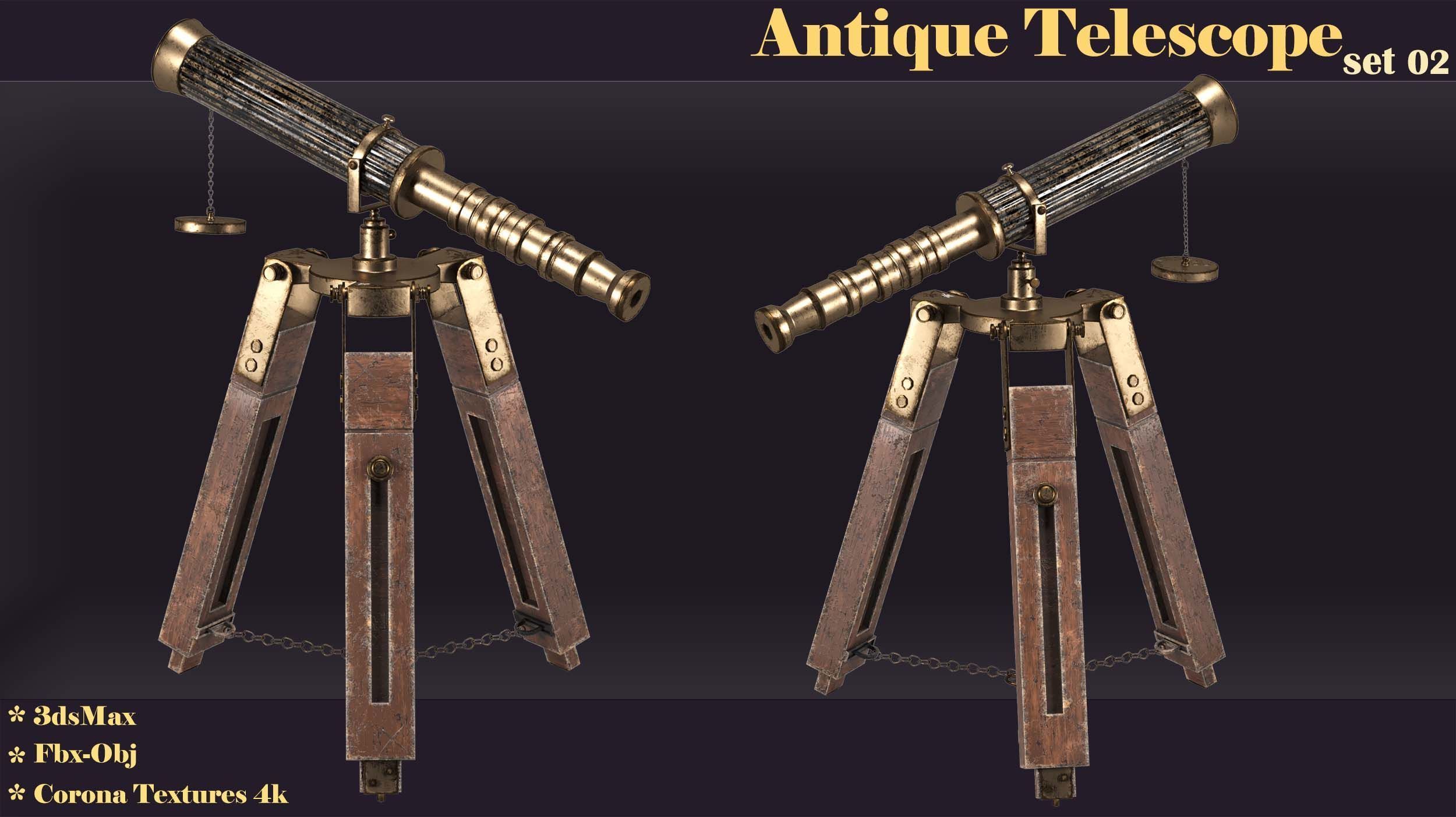 antique telescope 02 3D model_17
