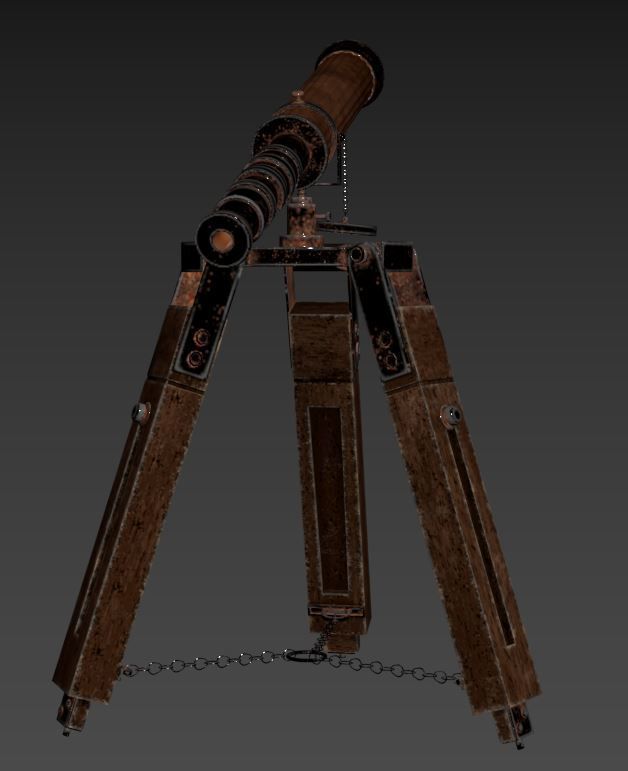antique telescope 02 3D model_35