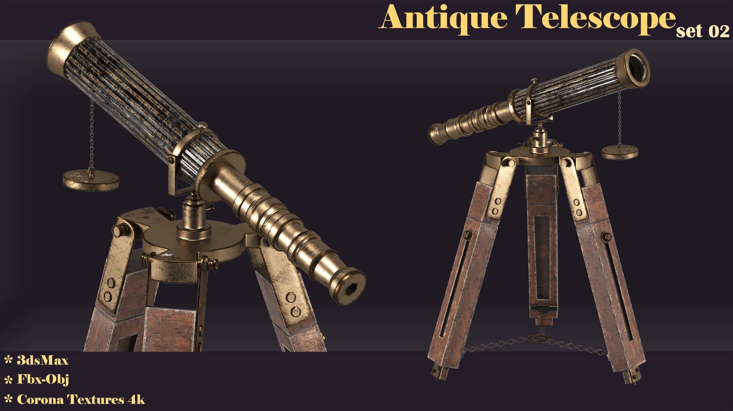 antique telescope 02 3D model_15