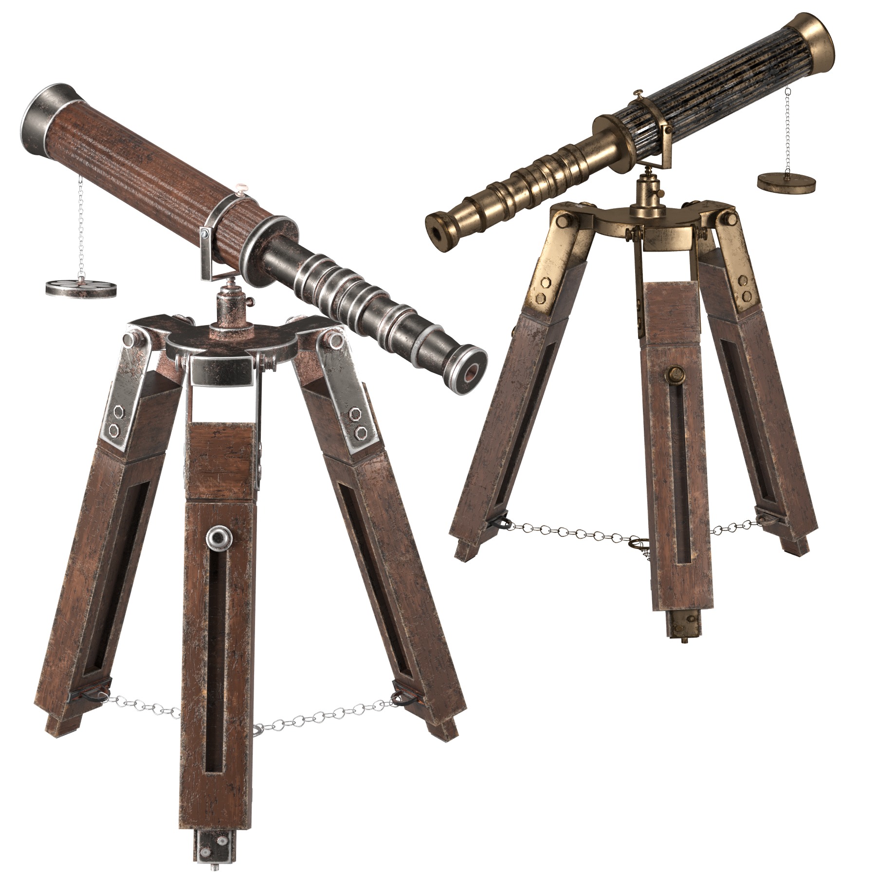 antique telescope 02 3D model_55