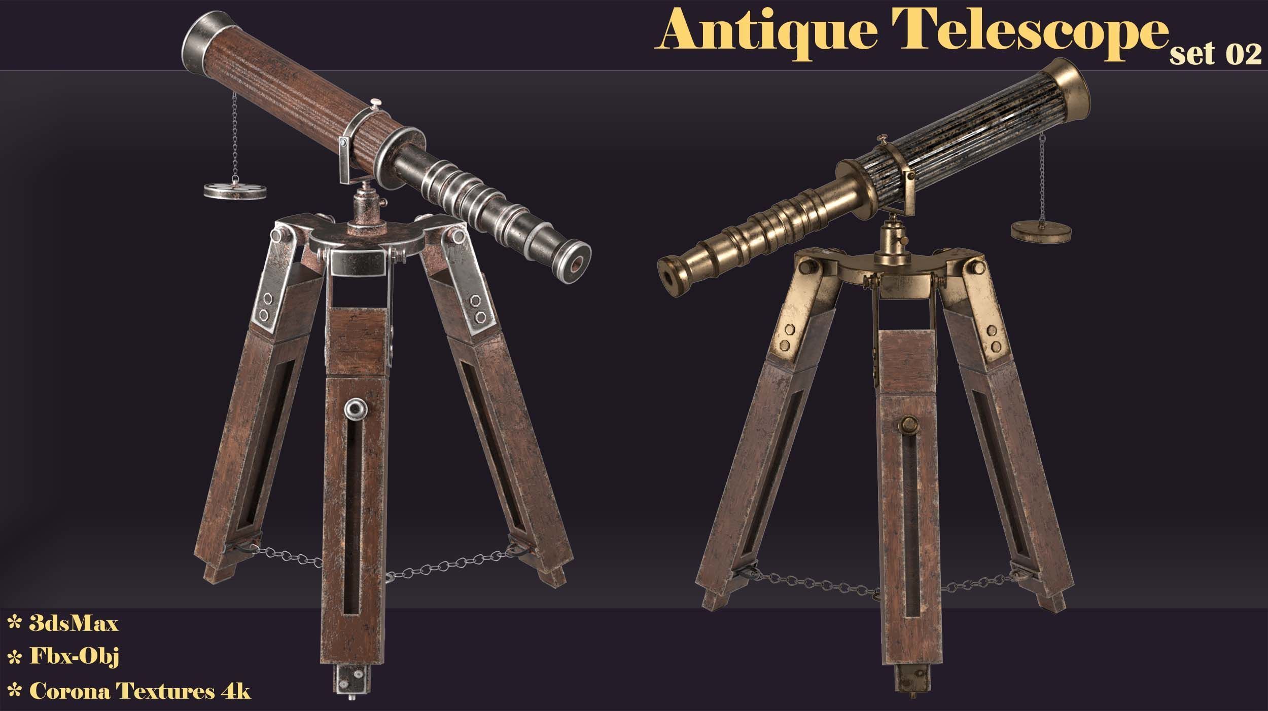 antique telescope 02 3D model_11