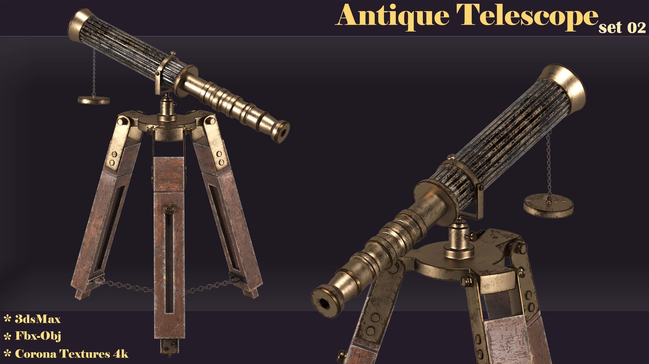 antique telescope 02 3D model_16