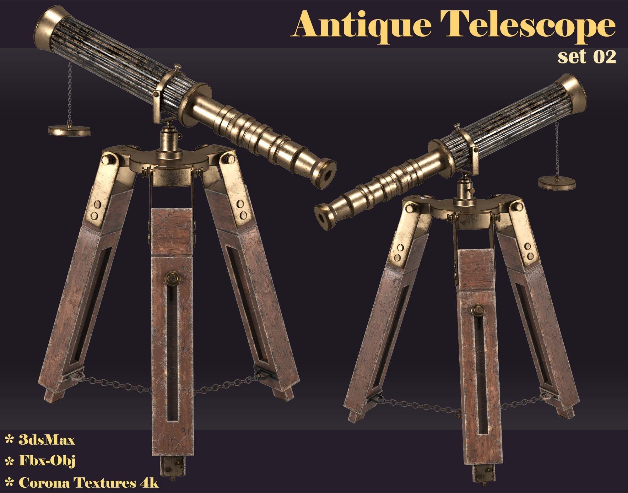 antique telescope 02 3D model_6
