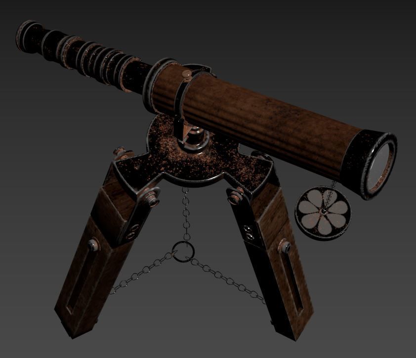 antique telescope 02 3D model_42