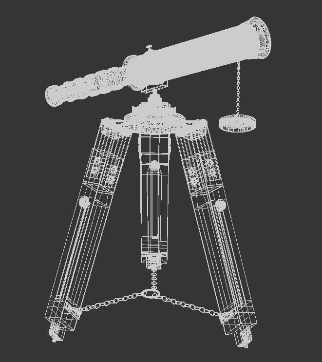 antique telescope 02 3D model_45