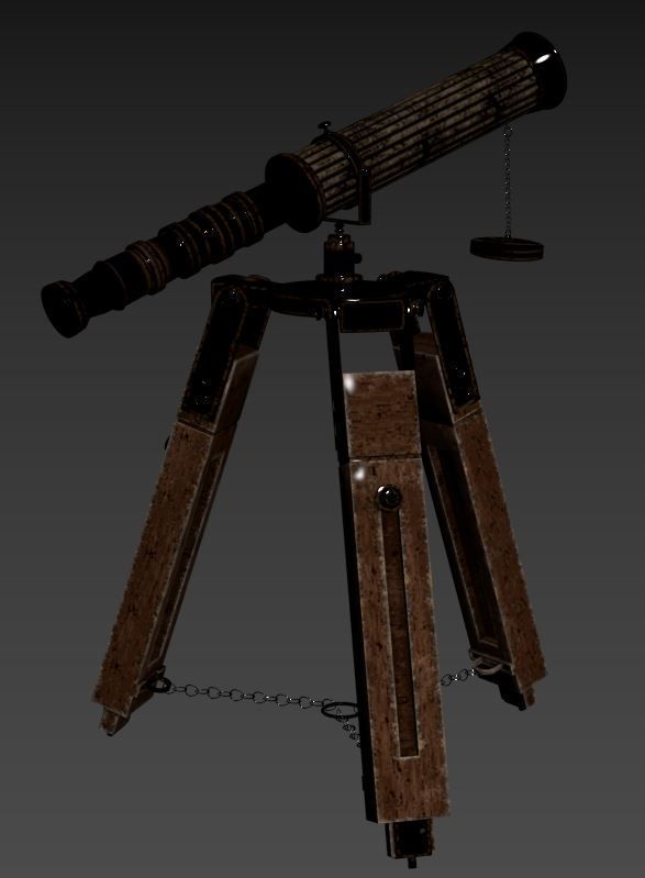 antique telescope 02 3D model_23