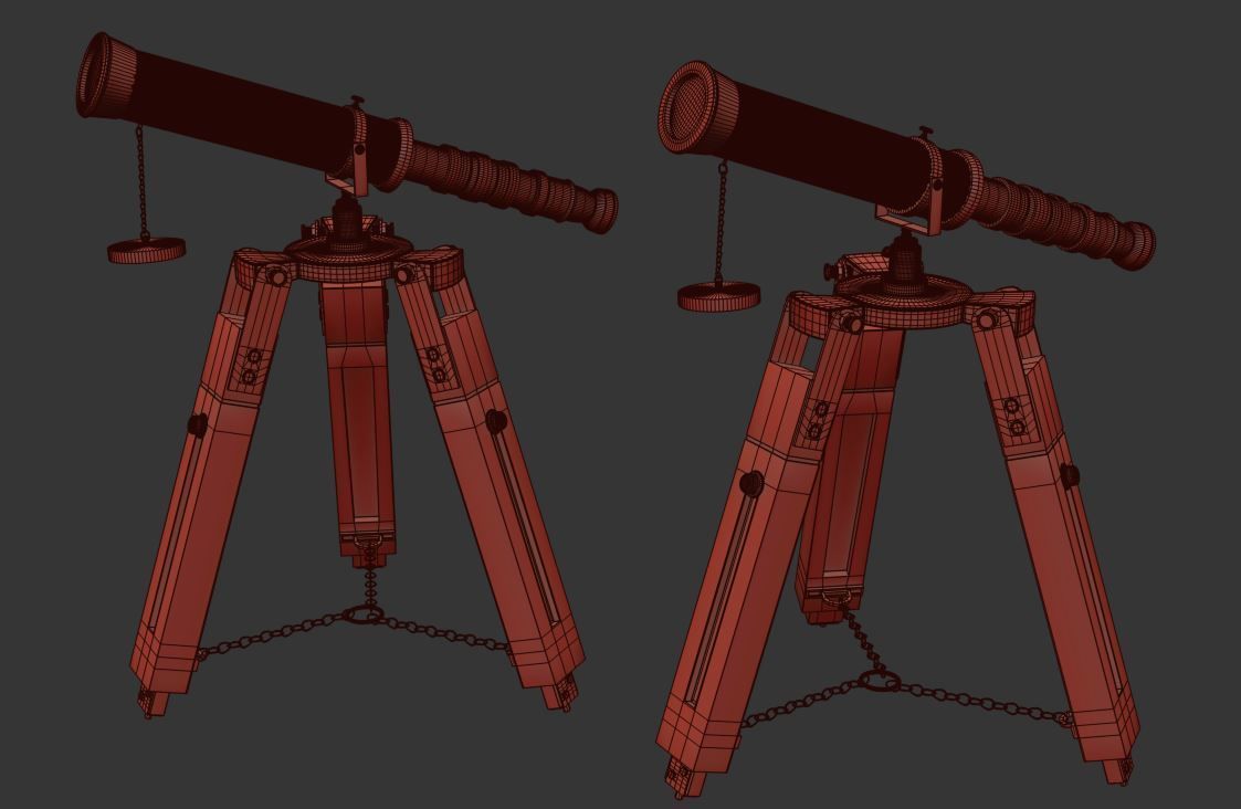 antique telescope 02 3D model_26