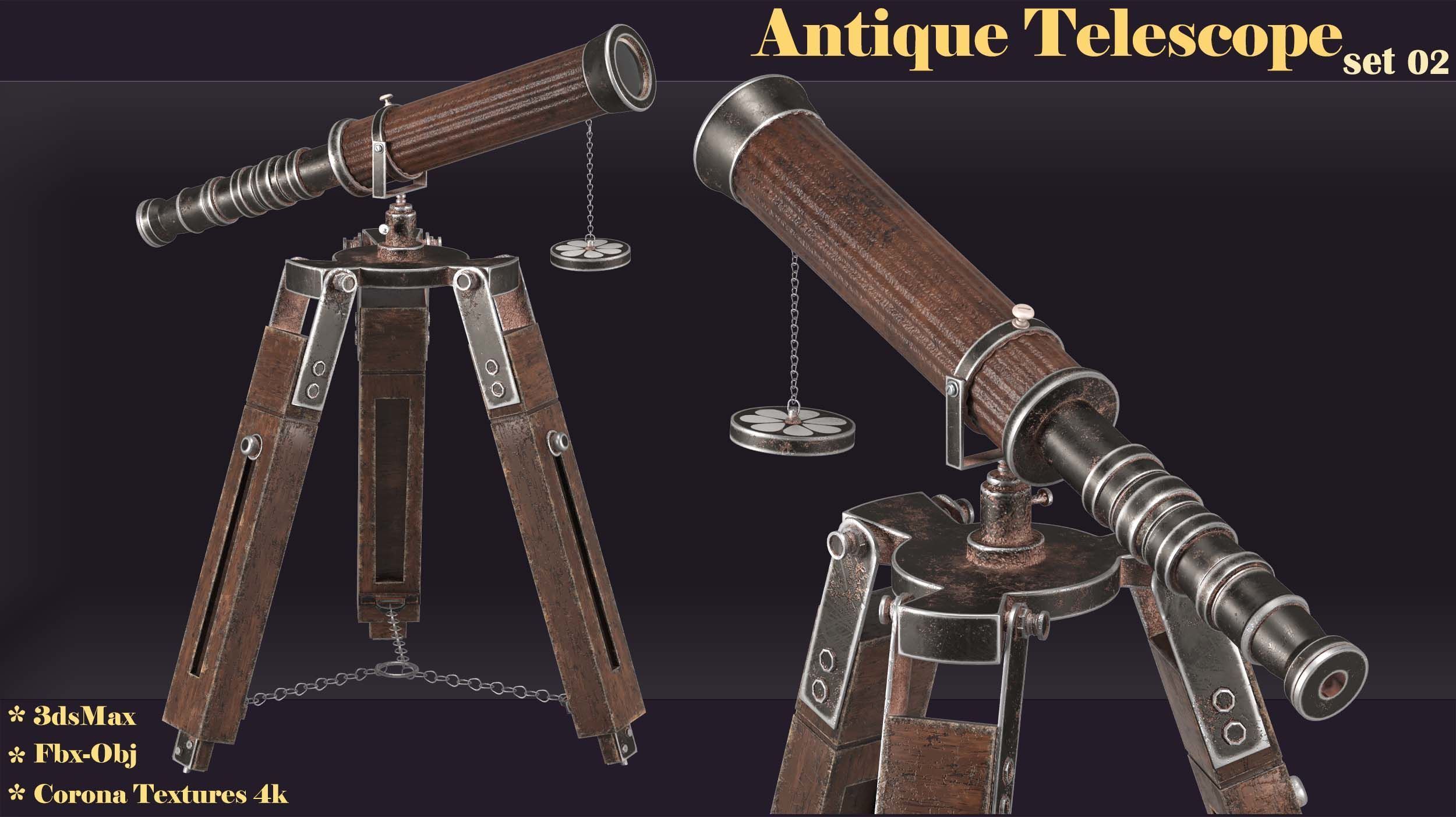 antique telescope 02 3D model_18