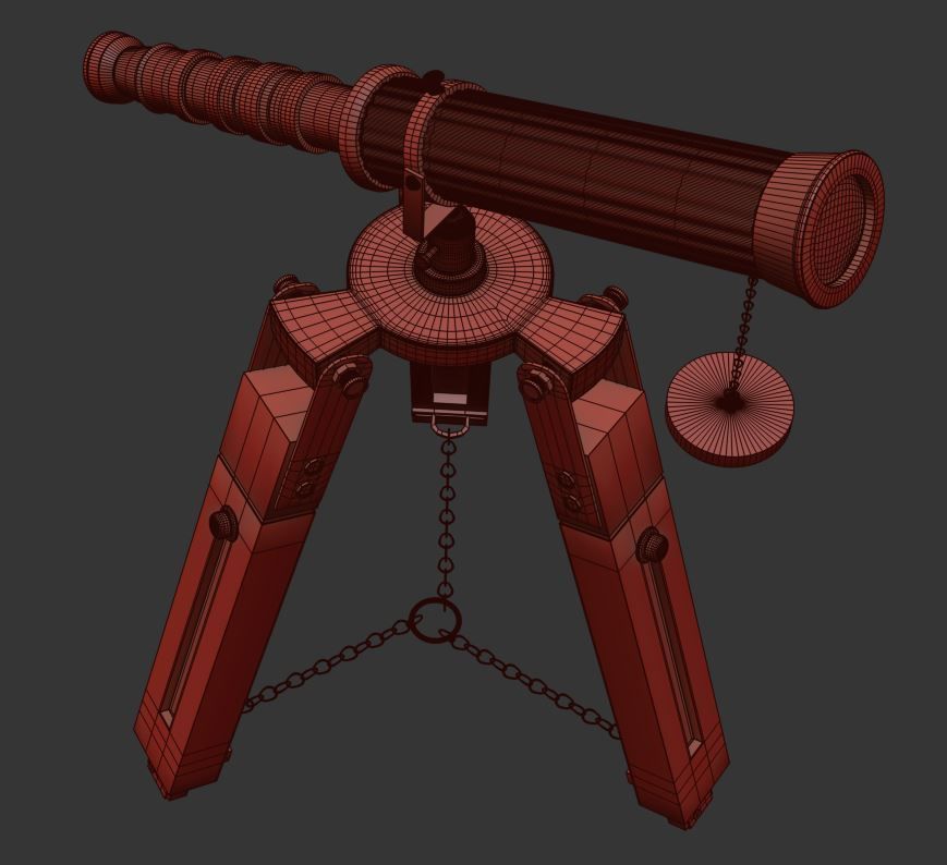antique telescope 02 3D model_31