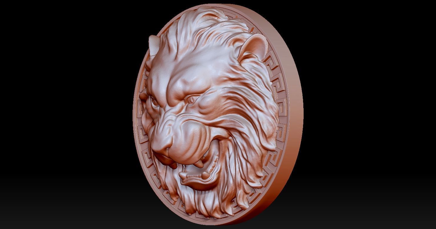 Lion Head Pendant 3D Printed Model  3D print model_17