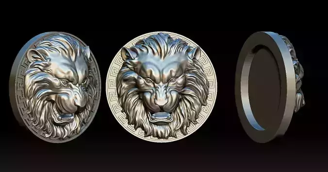 Lion Head Pendant 3D Printed Model  3D print model