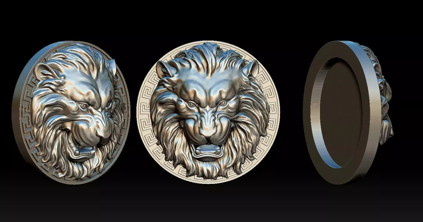 Lion Head Pendant 3D Printed Model  3D print model_0