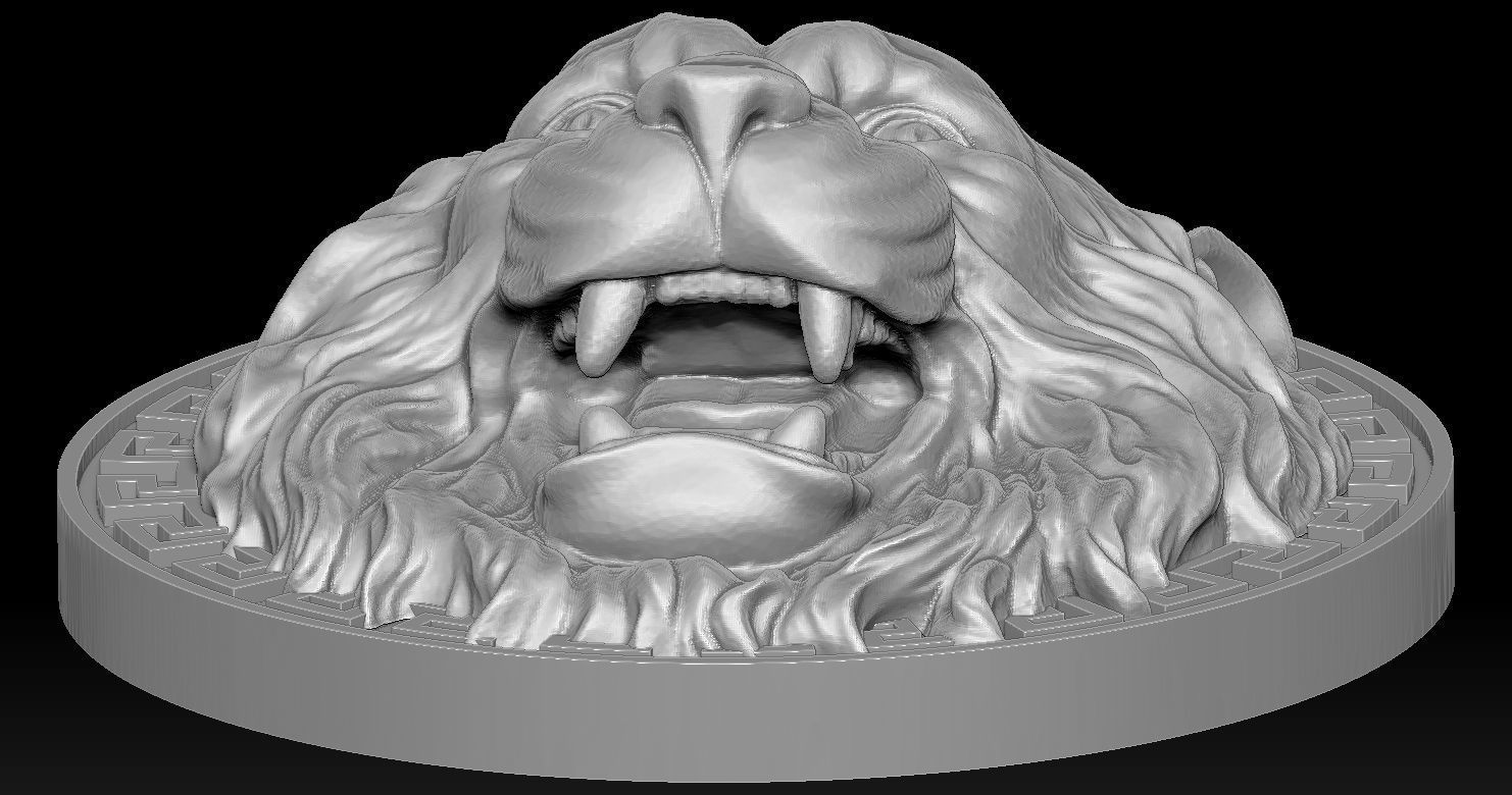 Lion Head Pendant 3D Printed Model  3D print model_11