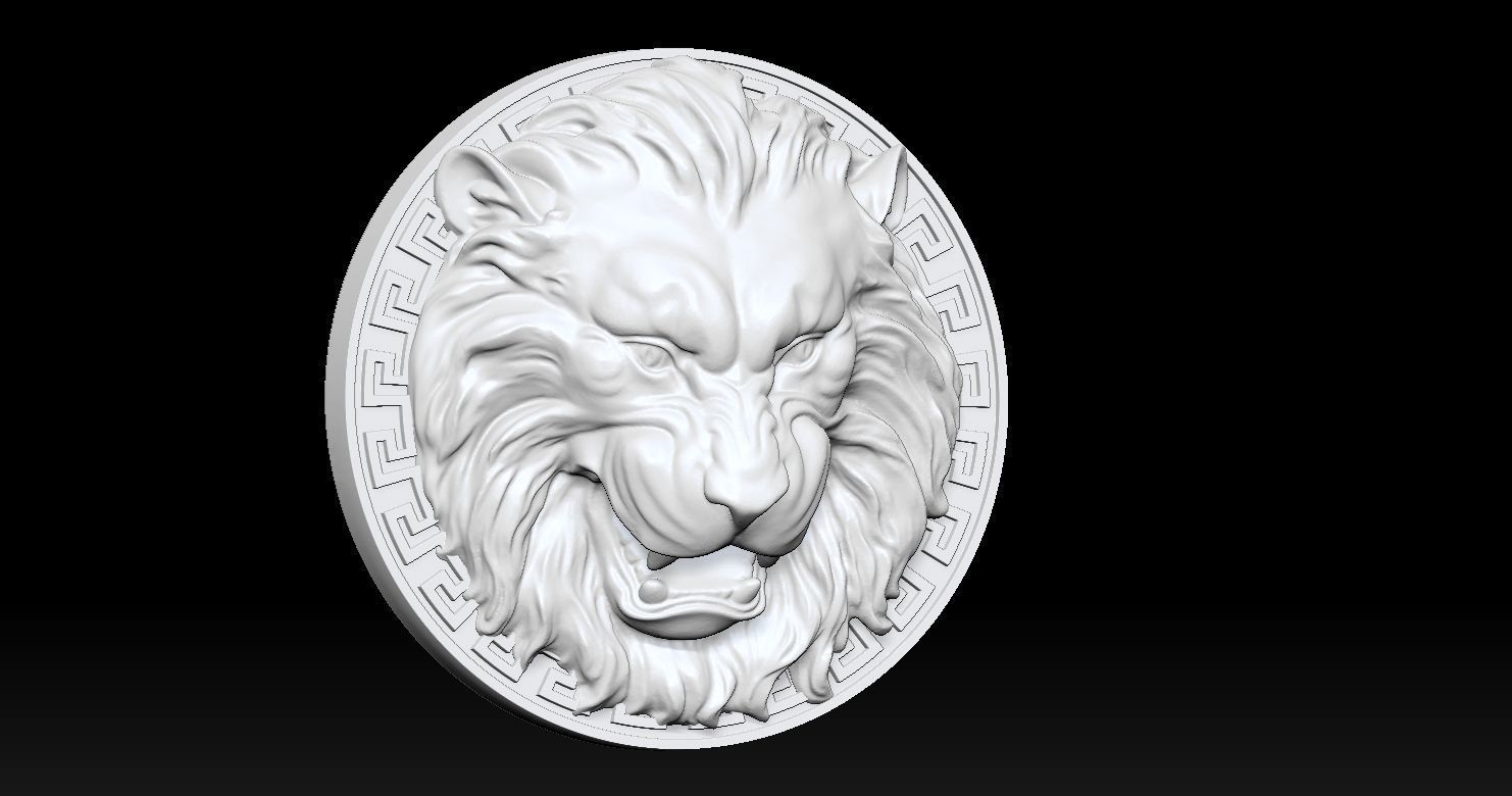 Lion Head Pendant 3D Printed Model  3D print model_16