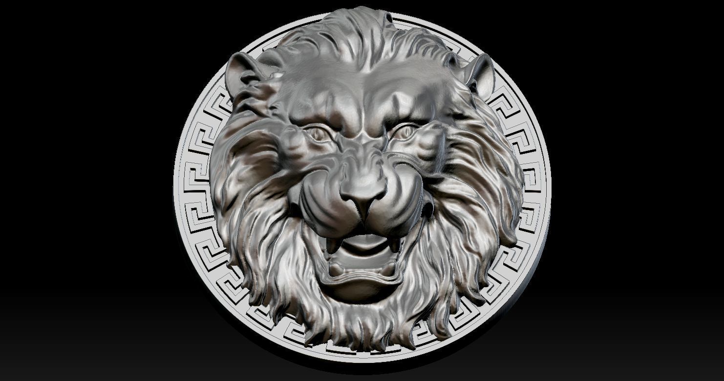 Lion Head Pendant 3D Printed Model  3D print model_13