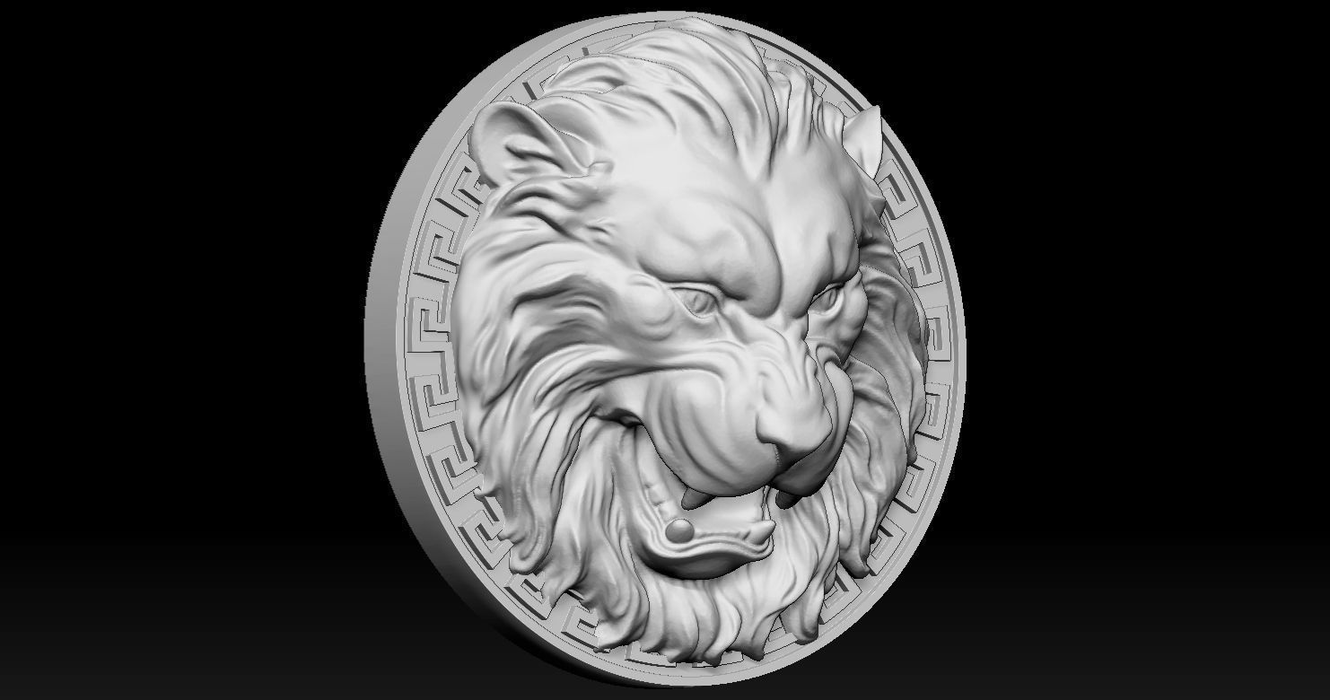Lion Head Pendant 3D Printed Model  3D print model_15