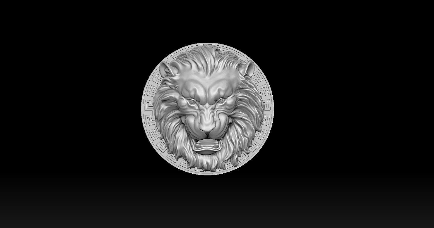 Lion Head Pendant 3D Printed Model  3D print model_6