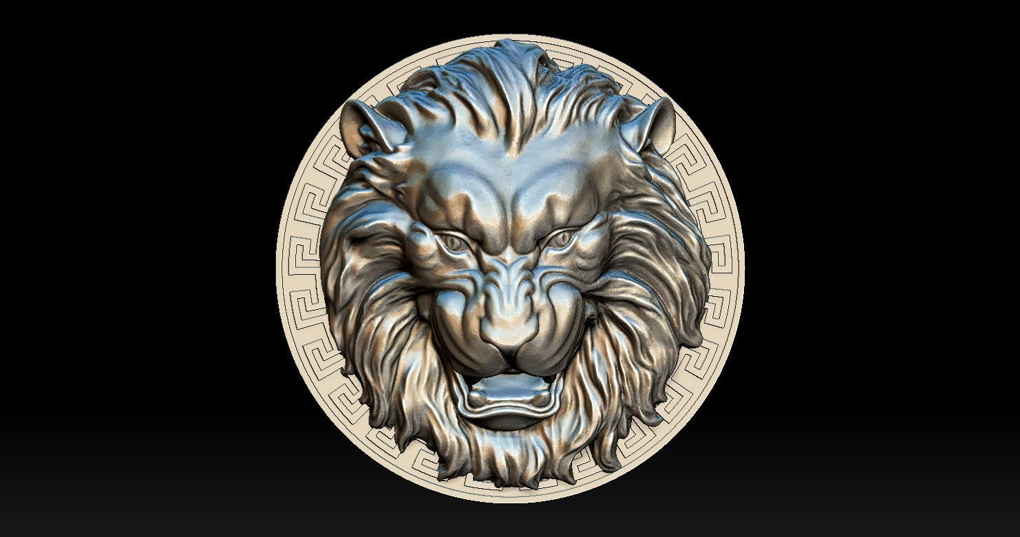 Lion Head Pendant 3D Printed Model  3D print model_8