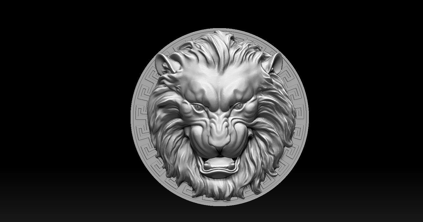 Lion Head Pendant 3D Printed Model  3D print model_10