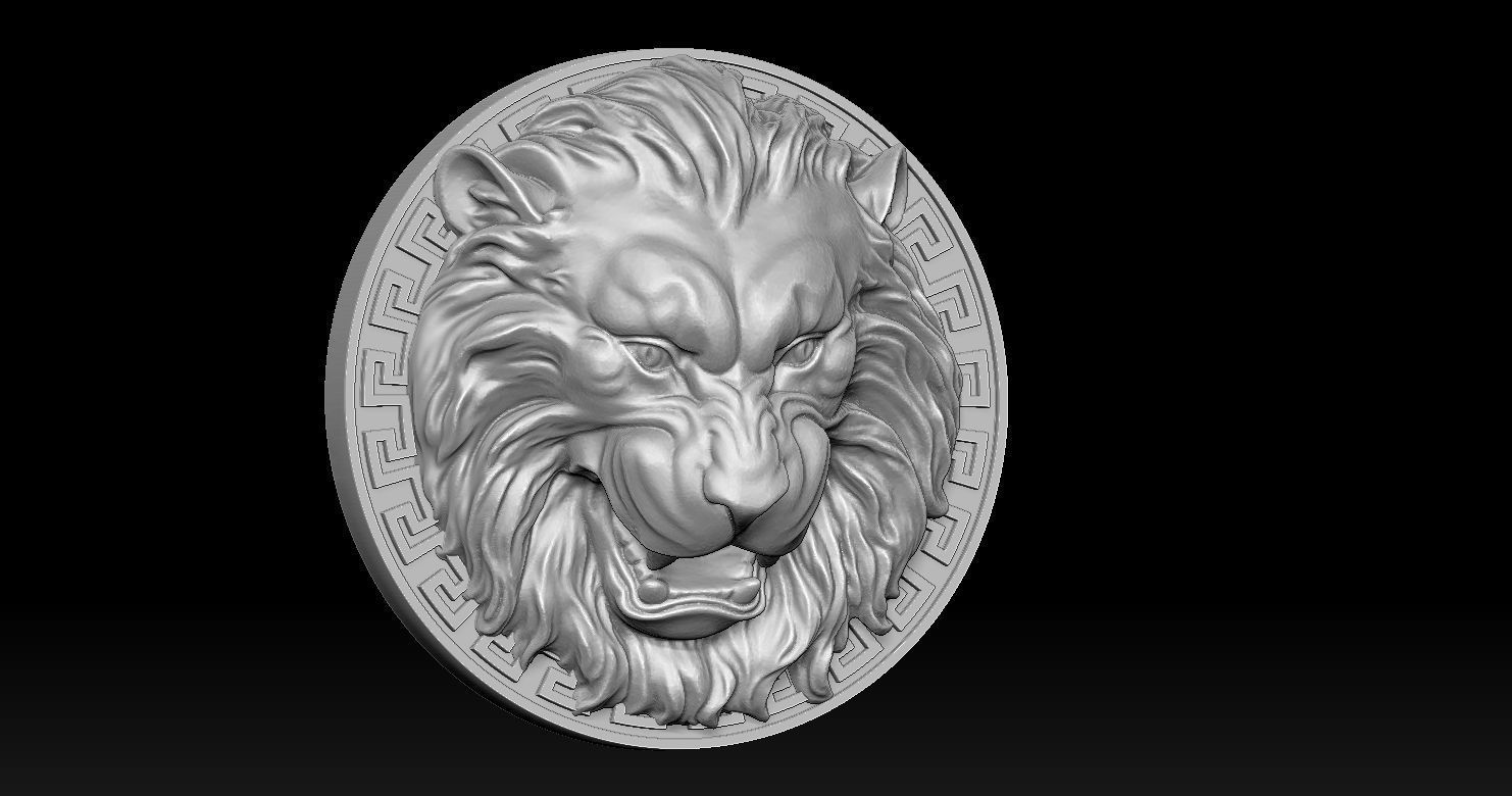 Lion Head Pendant 3D Printed Model  3D print model_2