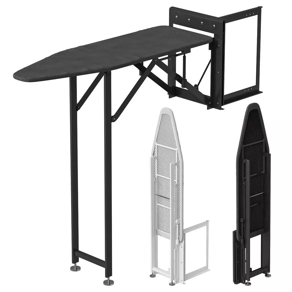 Ironing board for wardrobe Starax folding anthracite 3D model