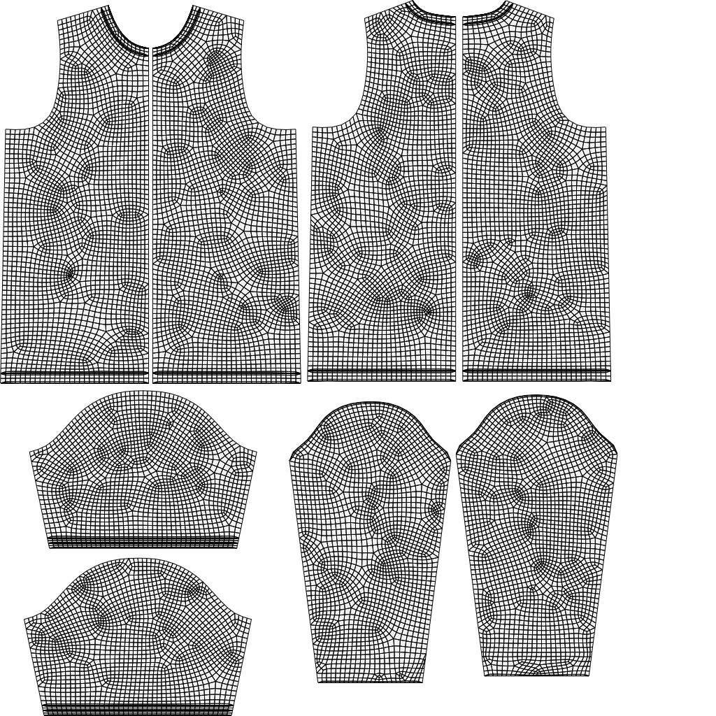 Harajuku Stripe T-Shirt Oversized Long Sleeves Goth Grunge Shirt Low-poly 3D model_7