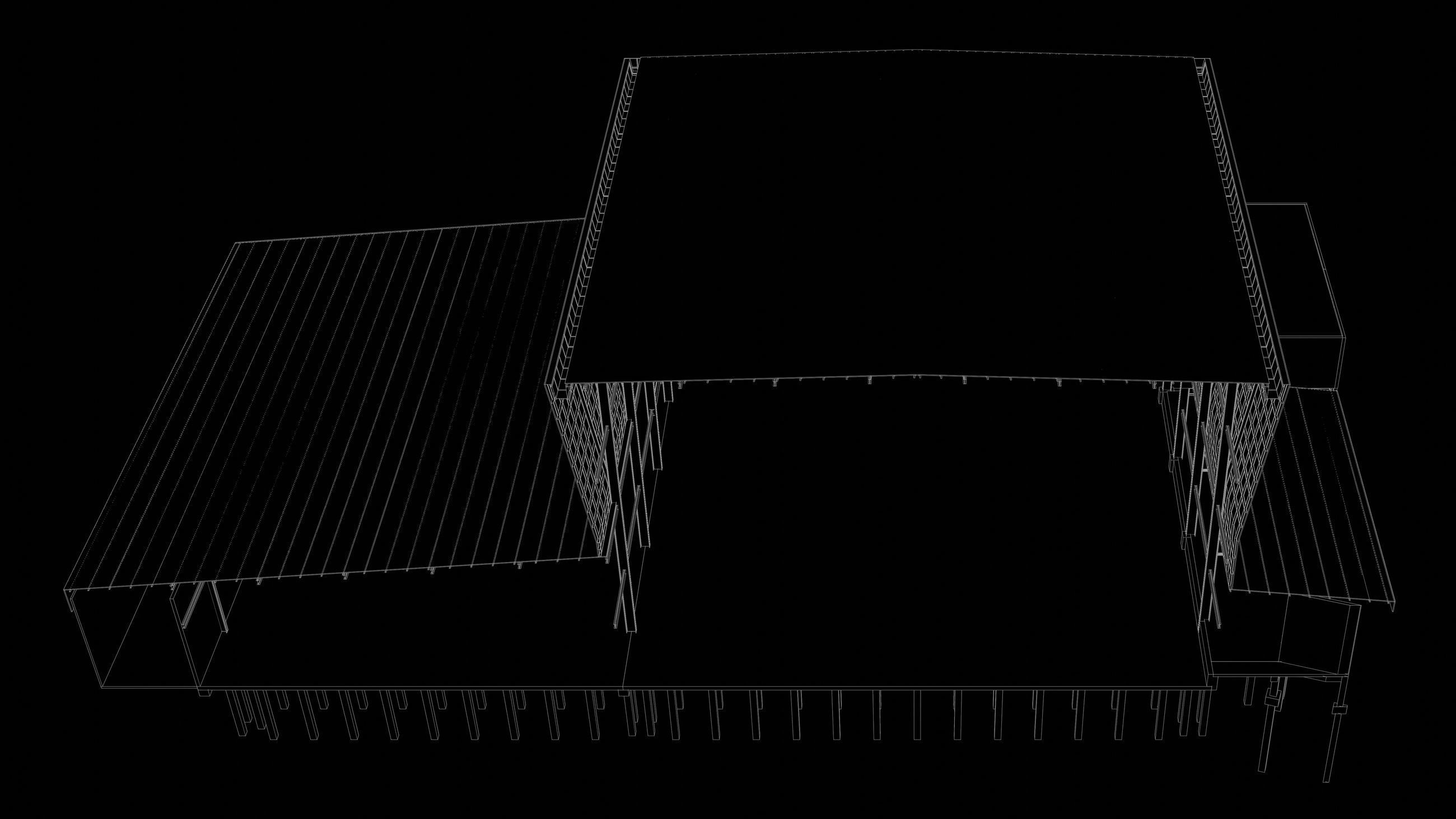 Factory building in section cut 24ZZ36 3D model_9