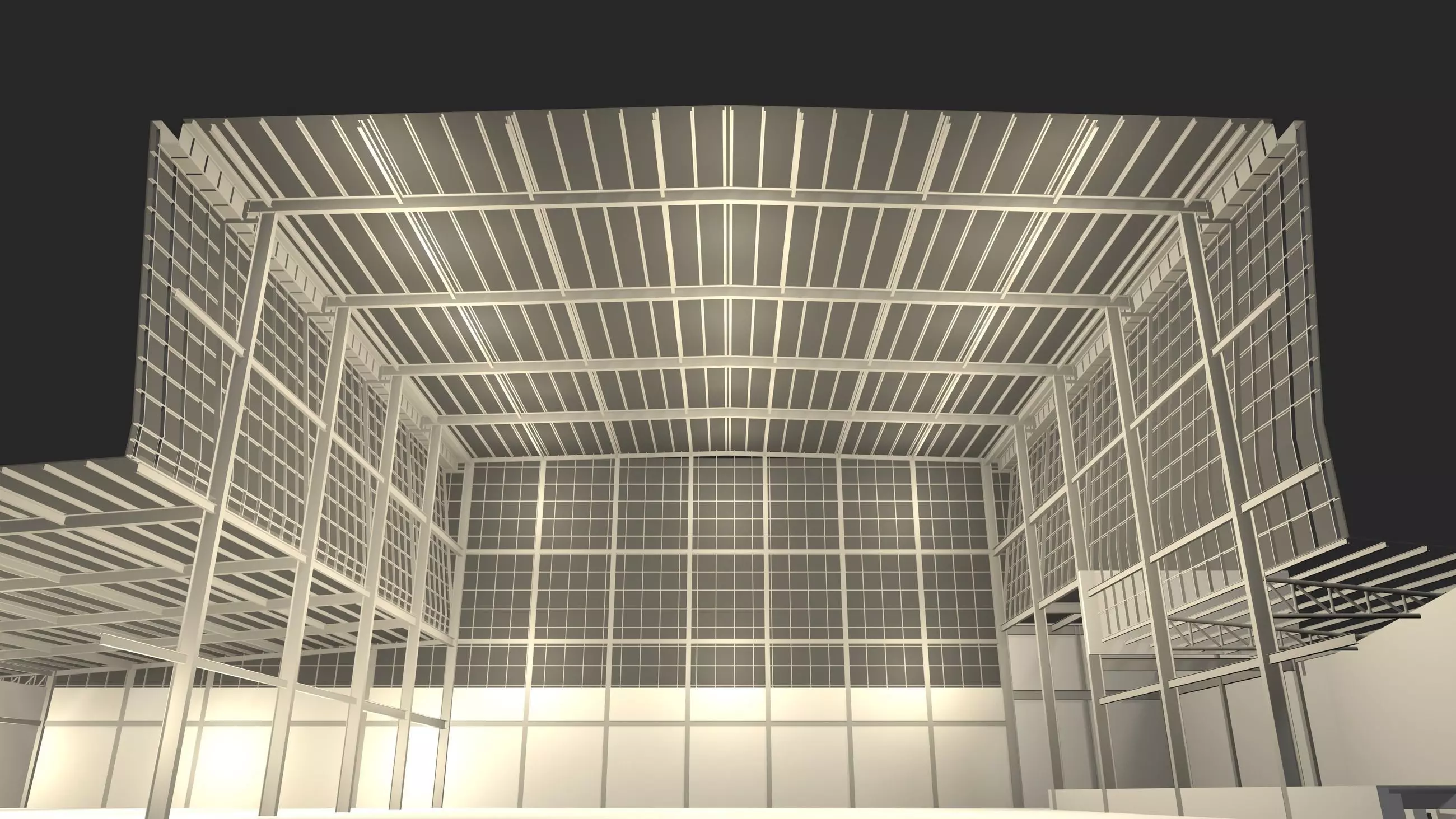 Factory building in section cut 24ZZ36 3D model_0