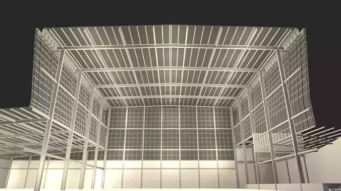 Factory building in section cut 24ZZ36 3D model