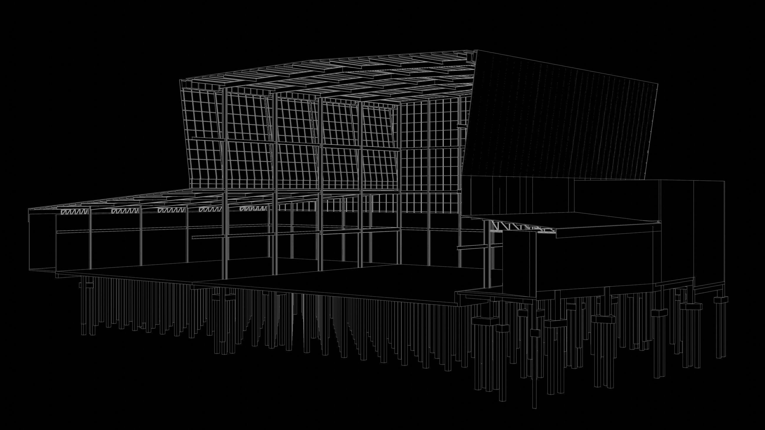 Factory building in section cut 24ZZ36 3D model_6