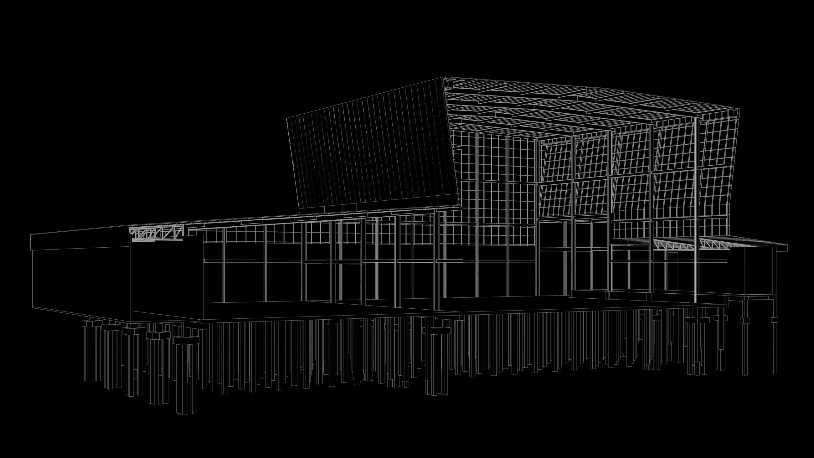 Factory building in section cut 24ZZ36 3D model_8