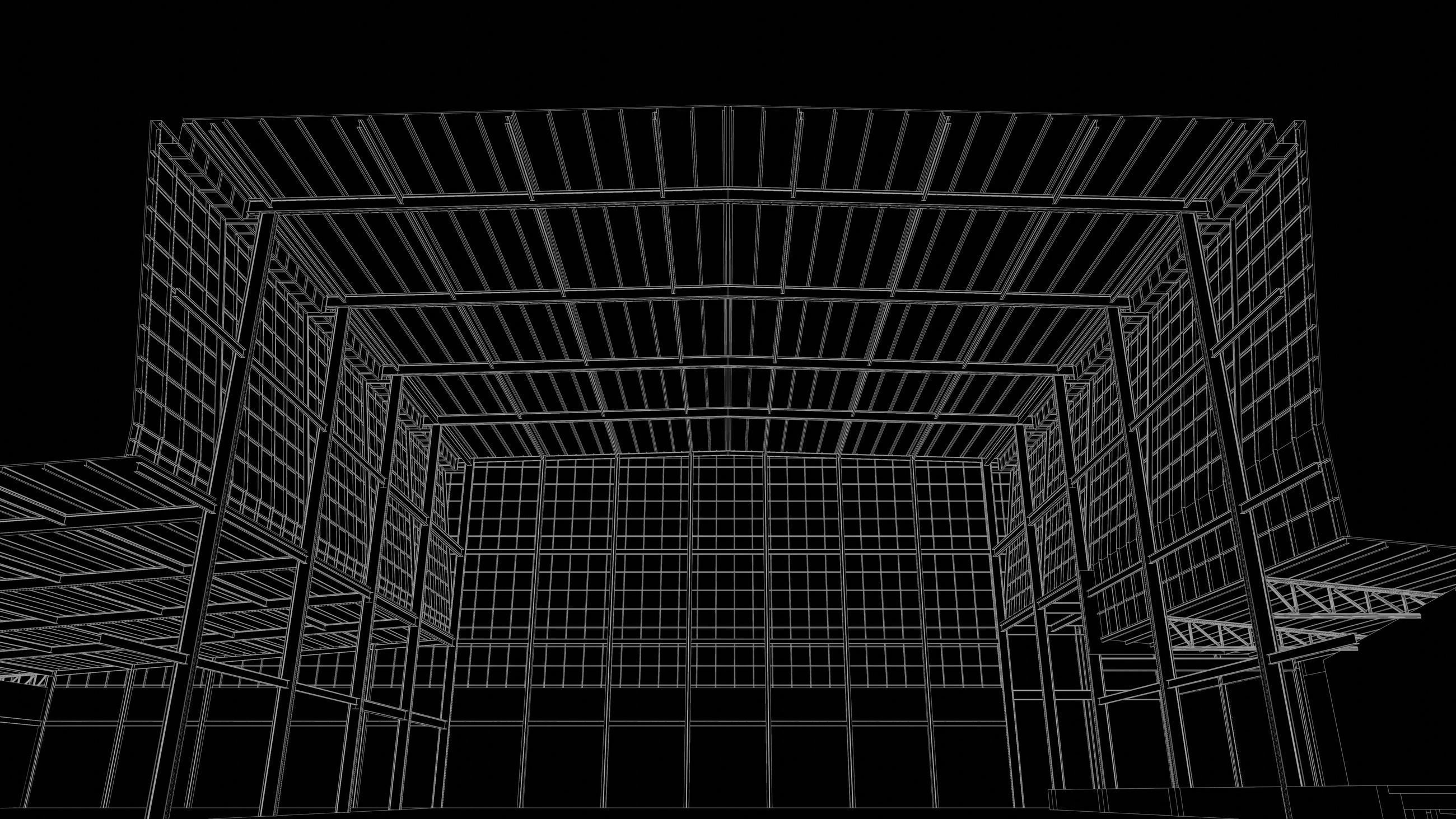 Factory building in section cut 24ZZ36 3D model_10