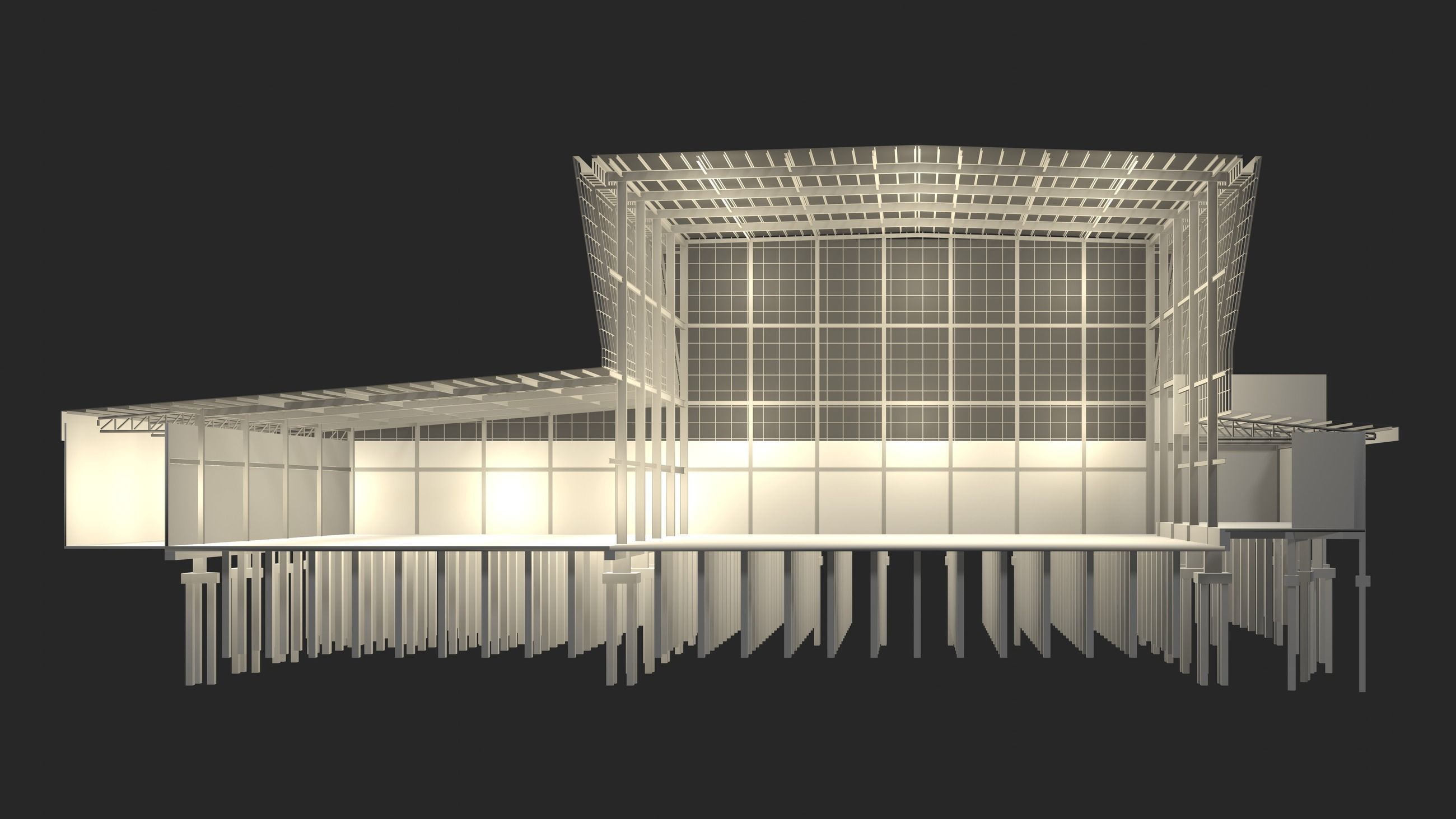 Factory building in section cut 24ZZ36 3D model_3