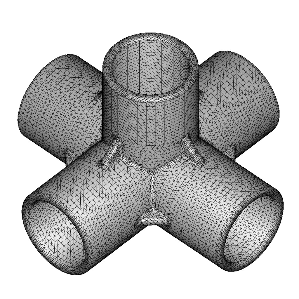 PVC 5 Way Fitting Pack 3D print model_3