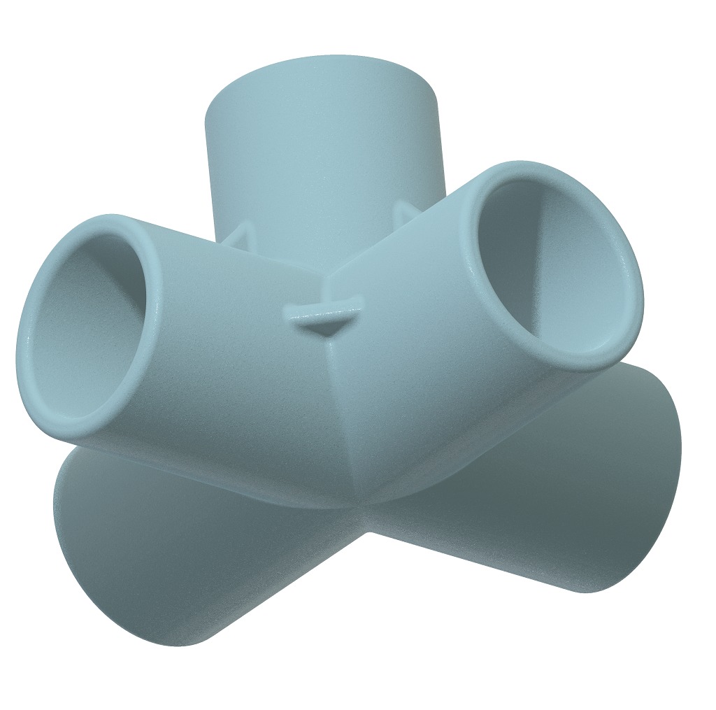 PVC 5 Way Fitting Pack 3D print model_2