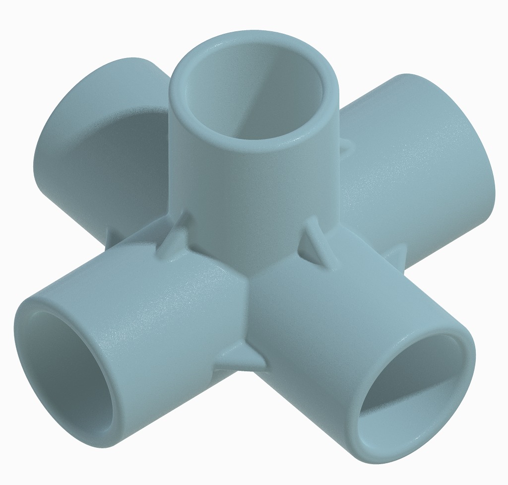PVC 5 Way Fitting Pack 3D print model_1