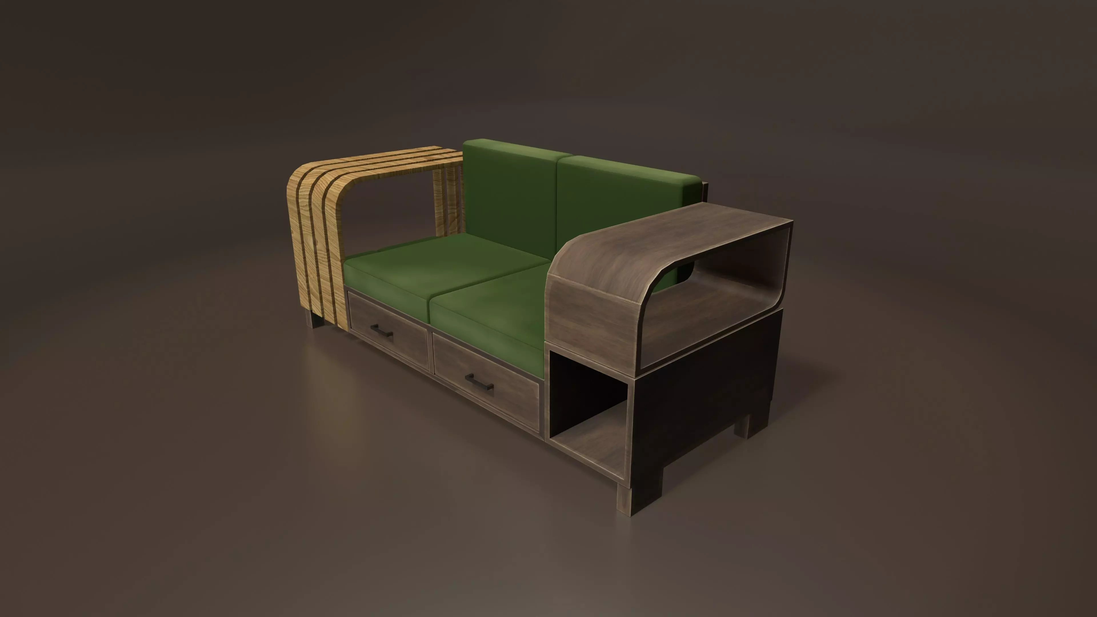Modern Interior Storage Efficient Sofa Low-poly 3D model