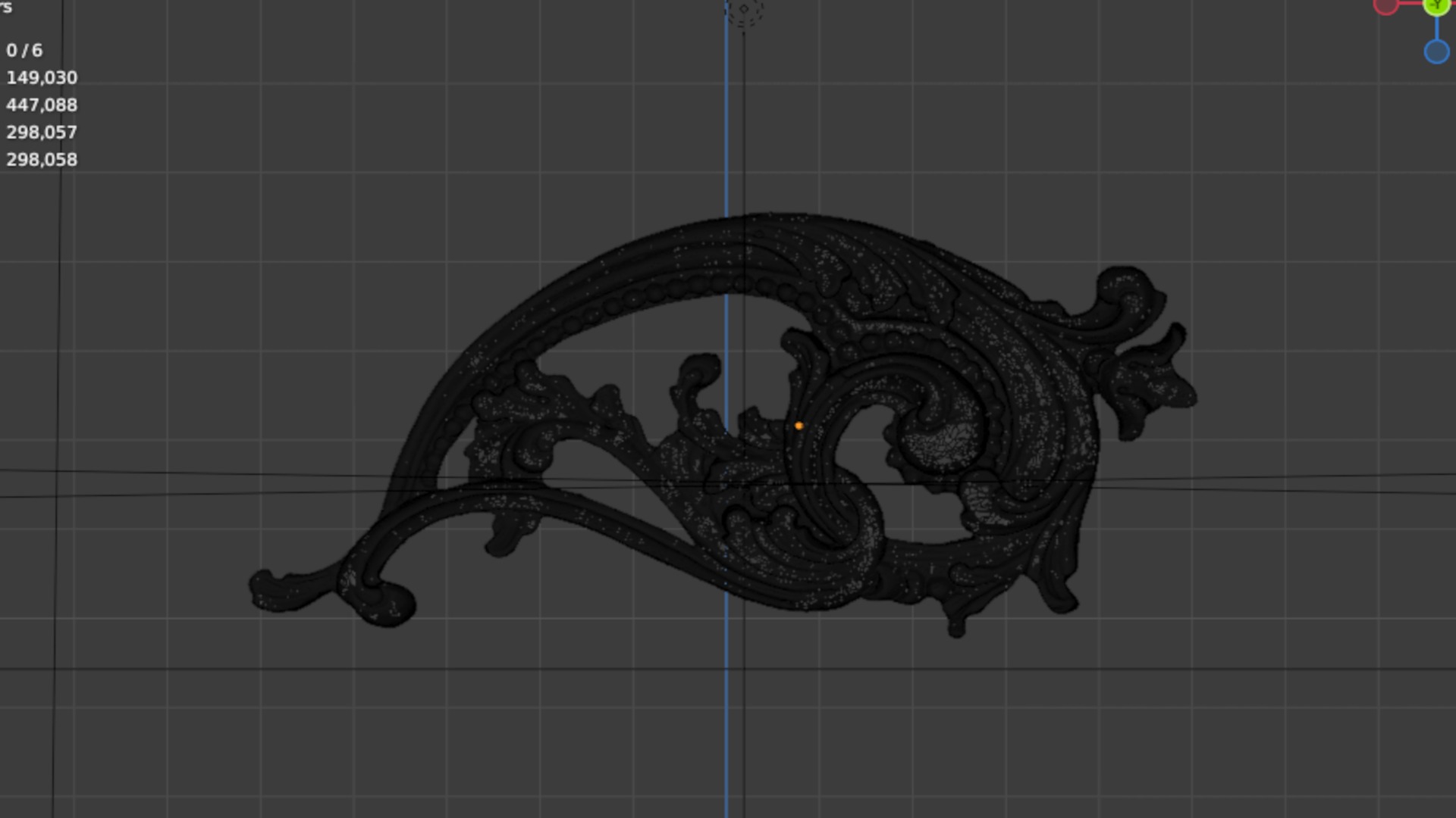 Classic decor ornament carved 14 3D model_5