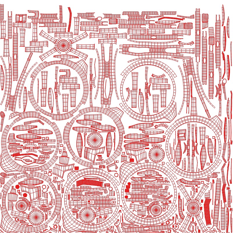 Futuristic quad copter drone Low-poly 3D model_16