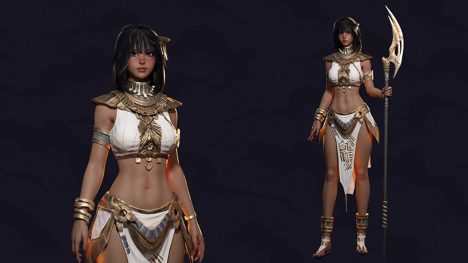 Ancient Girl Zariya - Game Ready Low-poly 3D model_3