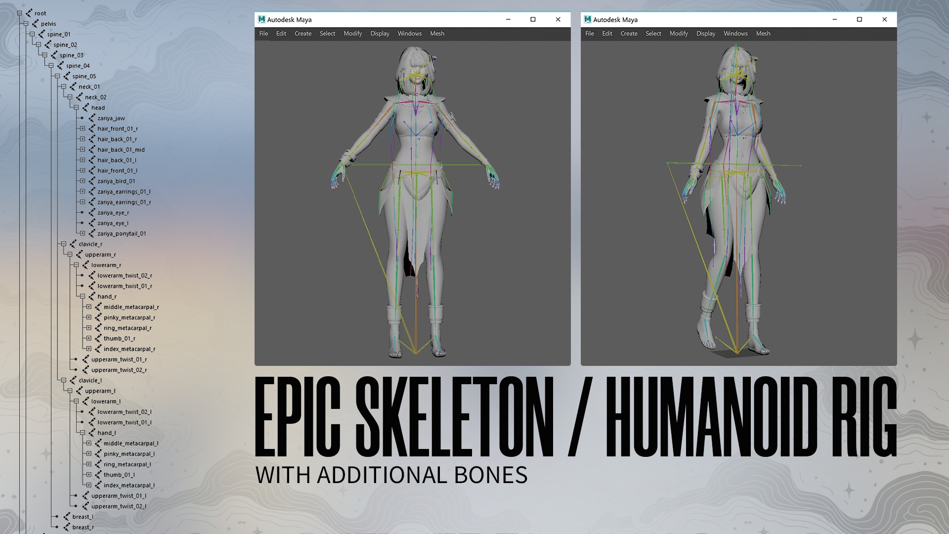 Ancient Girl Zariya - Game Ready Low-poly 3D model_13