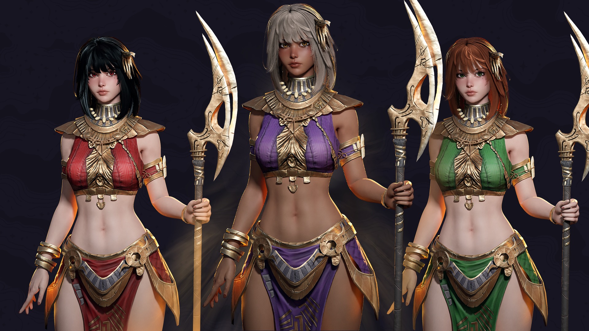 Ancient Girl Zariya - Game Ready Low-poly 3D model_6