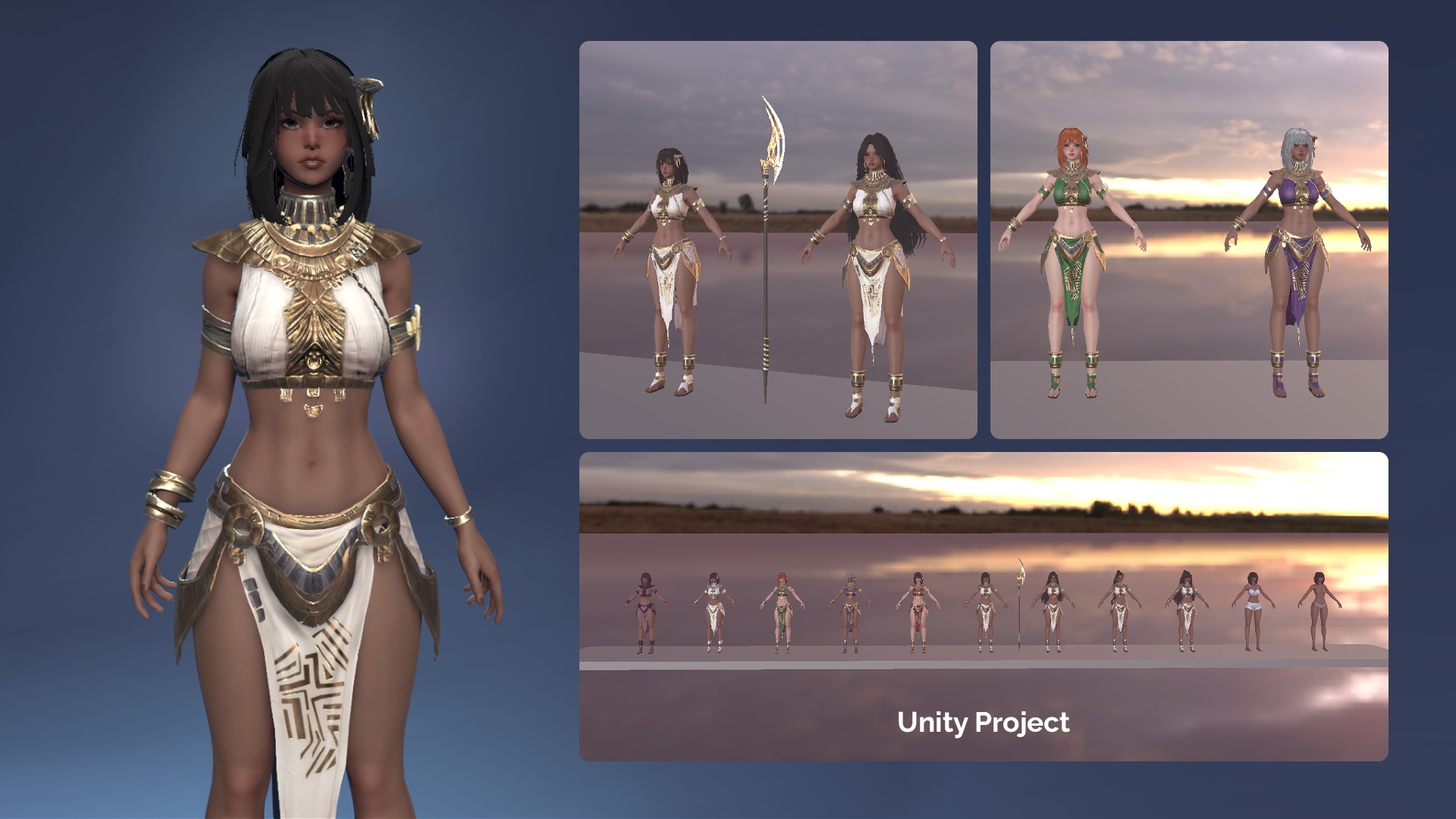 Ancient Girl Zariya - Game Ready Low-poly 3D model_18