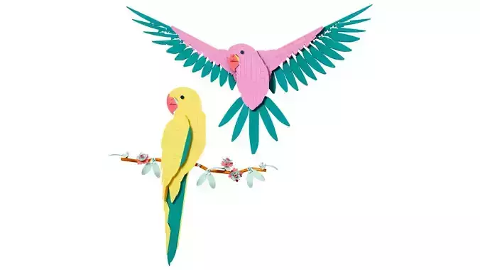TwindBricks3D - 31211 The Fauna Collection - Macaw Parrots 3D print model