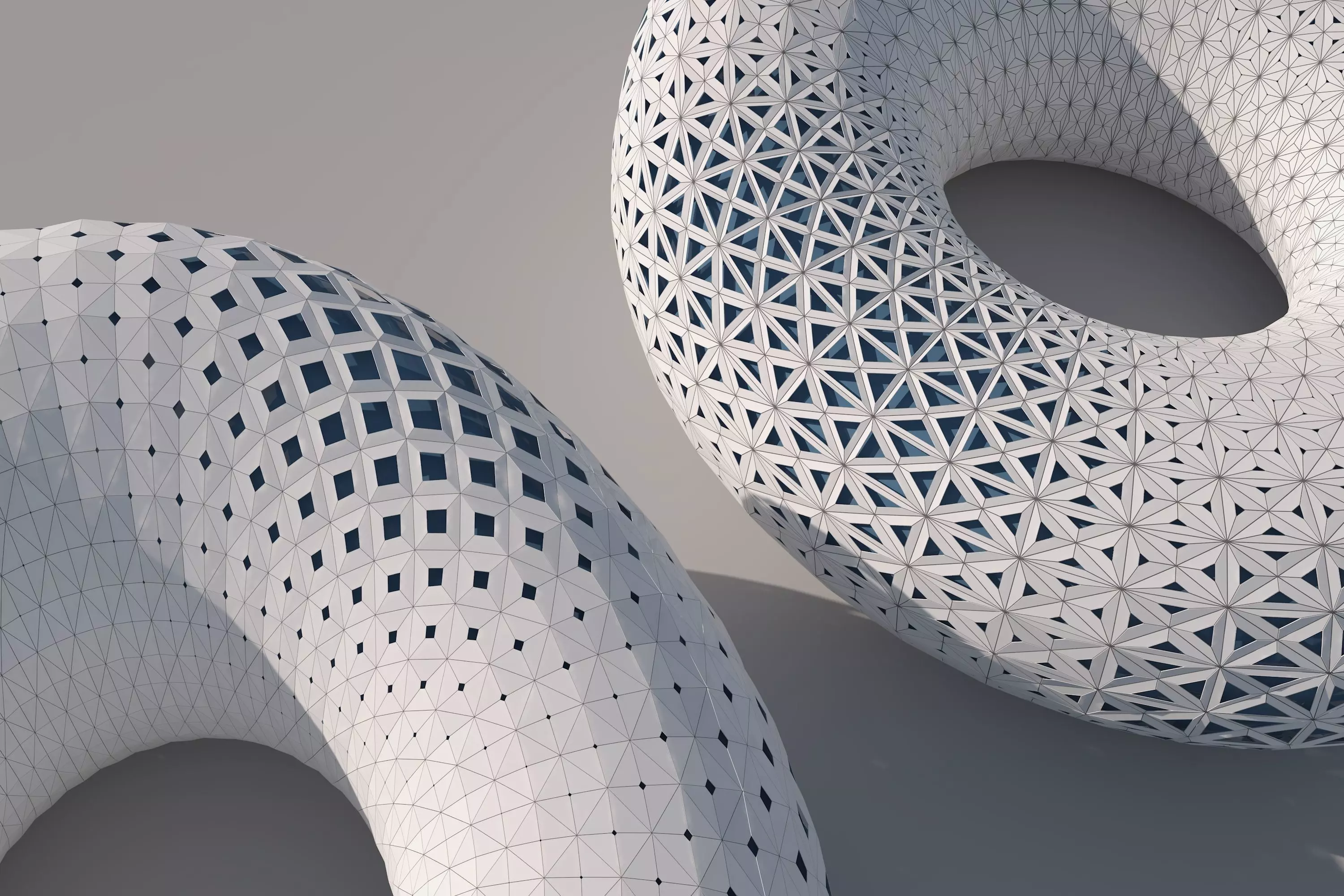 organic spherical model Low-poly 3D model