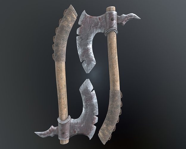 3d rusty axe Low-poly 3D model