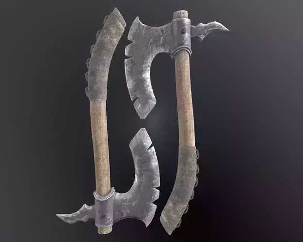 3d rusty axe Low-poly 3D model