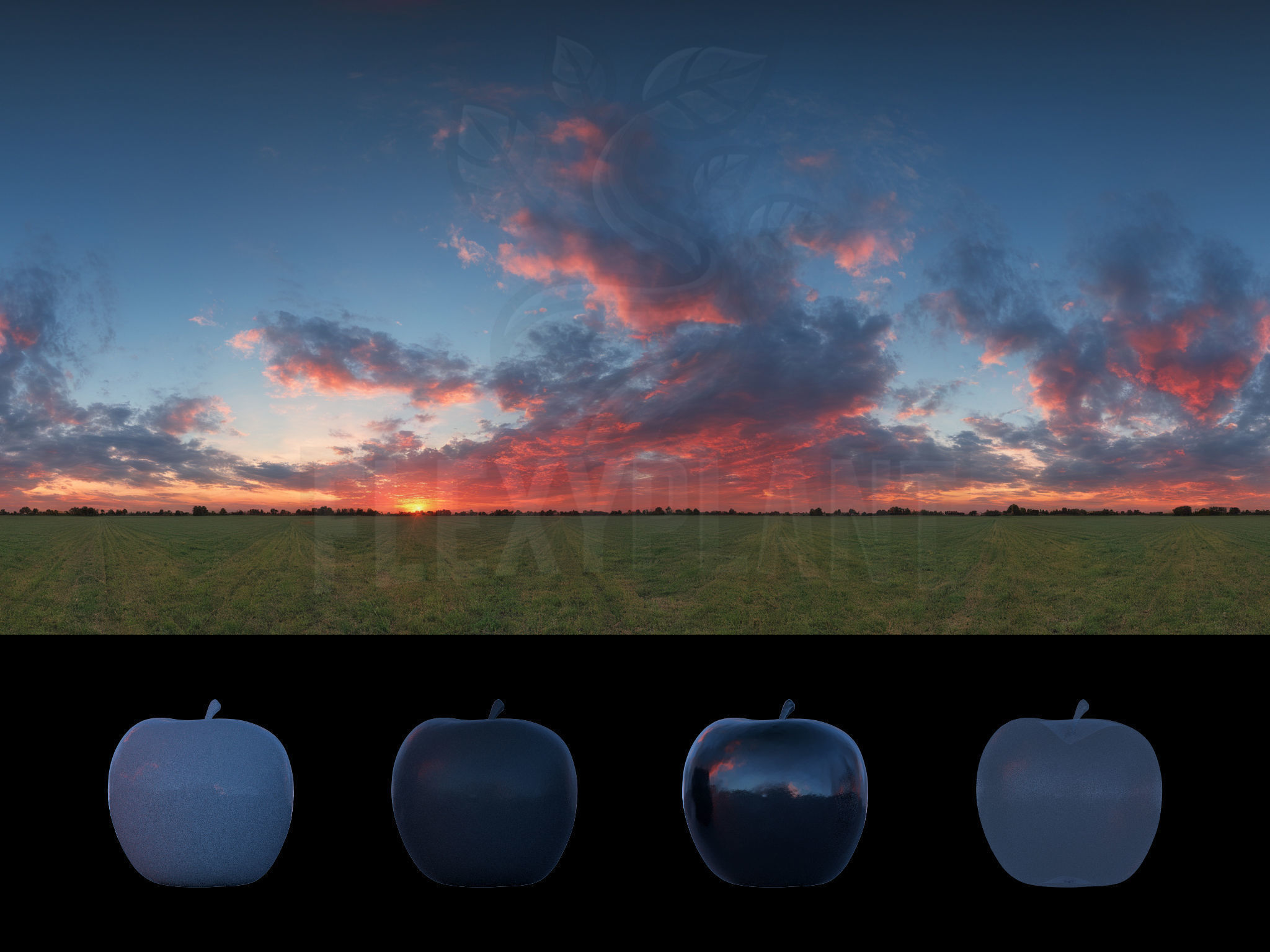 Realistic HDRI 24pcs 12k Beautiful Sunset Low-poly 3D model_11