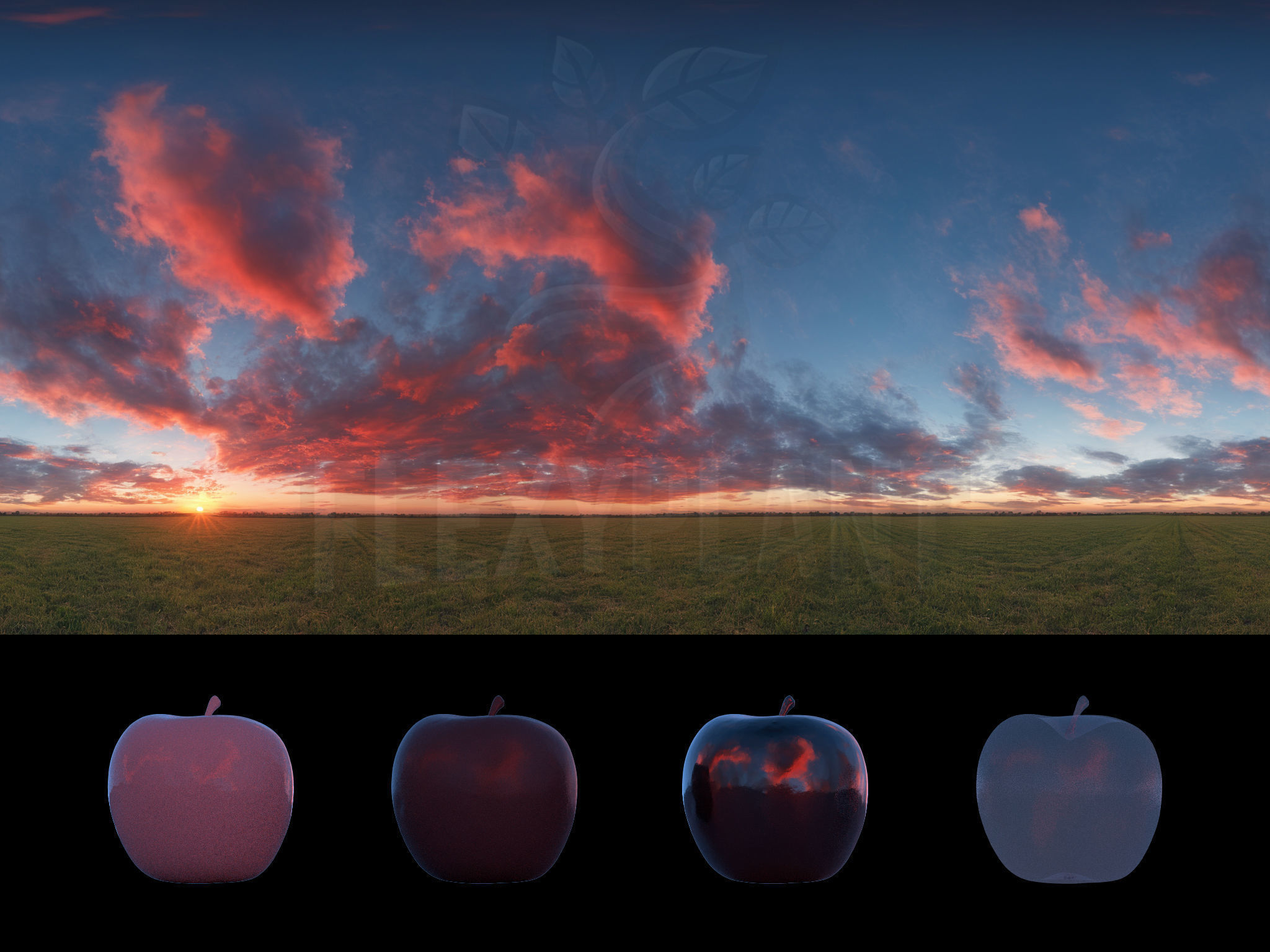 Realistic HDRI 24pcs 12k Beautiful Sunset Low-poly 3D model_13